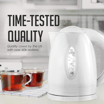 OVENTE Electric Kettle Fast Boiling Cordless 1.7L