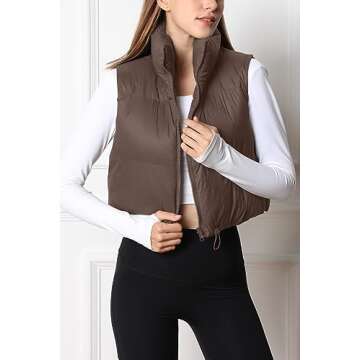 AUTOMET Womens Cropped Puffer Vest Winter Lightweight Sleeveless Warm Outerwear Vests Padded Gilet Jackets Coats Winter Fashion 2023