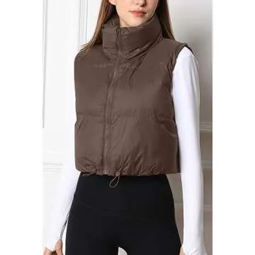 AUTOMET Womens Cropped Puffer Vest Winter Lightweight Sleeveless Warm Outerwear Vests Padded Gilet Jackets Coats Winter Fashion 2023