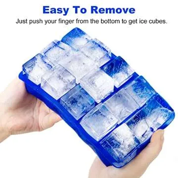 Ozera Silicone Ice Cube Tray for Perfect Ice Cubes 2 Pack