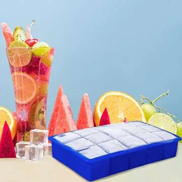 Ozera Silicone Ice Cube Tray for Perfect Ice Cubes 2 Pack