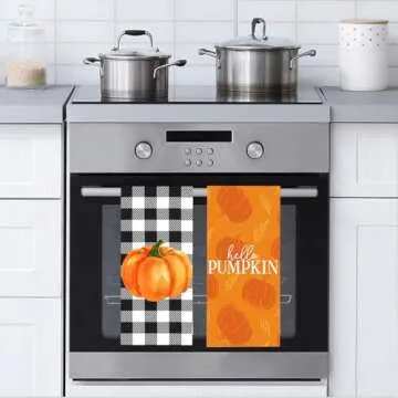 LXOMILL Fall Kitchen Towels - Pumpkin Dish Towels Set of 2