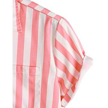 VATPAVE Hawaiian Flamingo Shirt for Men Summer Style