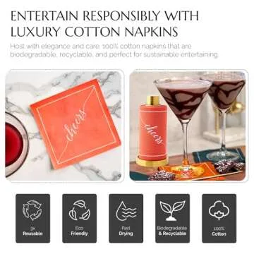 Toasting With Tara Cotton Cocktail Napkins in 16 Colors