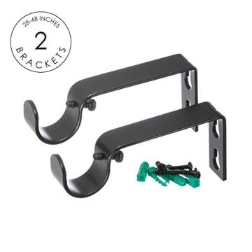 Ivilon Drapery Window Curtain Rod 1 Inch Pole Black