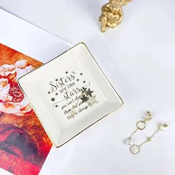 KLYJI Sisters Gifts Jewelry Dish - Stars Friendship Gift