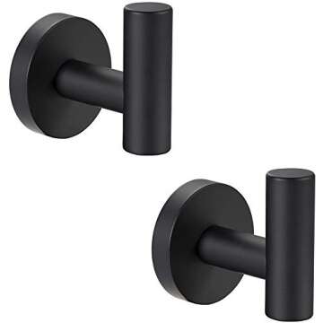 Modern Matte Black YGIVO Towel Hooks for Stylish Homes