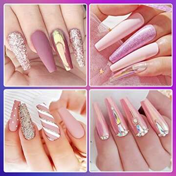 600PCS Coffin Fake Nails, Traceless Acrylic Tips for Pros