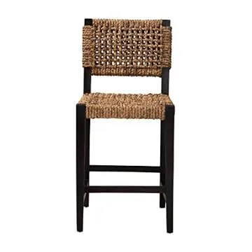 Bali & Pari Alise Seagrass Boho Counter Height Chair