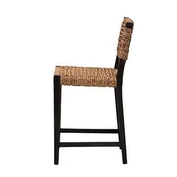Bali & Pari Alise Seagrass Boho Counter Height Chair