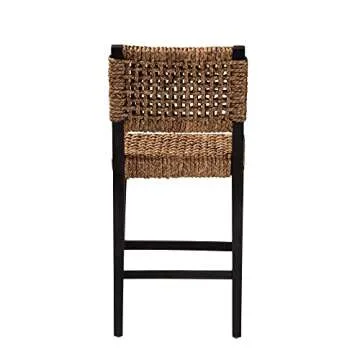 Bali & Pari Alise Seagrass Boho Counter Height Chair
