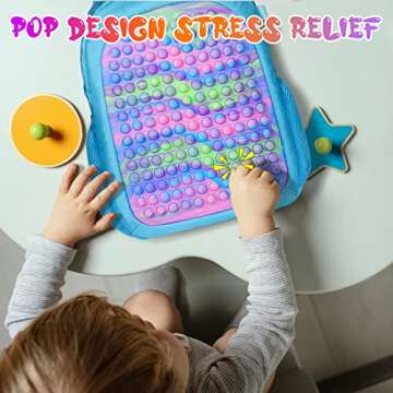 Gigilli Pop School Backpack for Girls, Rainbow Lightweight Girls Pop Bookbag Backpack for School, La...