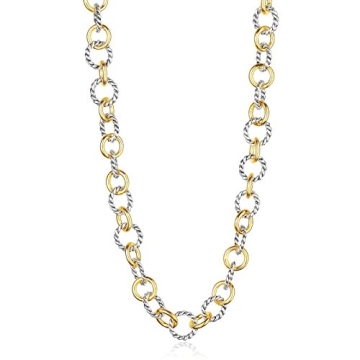 UNY Jewel Unique 2 Tone Twisted Wire Cable Long Necklace – 76 CM Fashion Statement