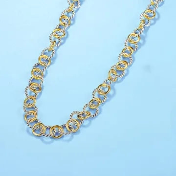 Elegant 2 Tone Twisted Wire Necklace for Women