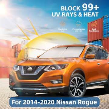 Custom Fit Nissan Rogue Sun Shade 2014-2020 - UV Protection & Cool Interior