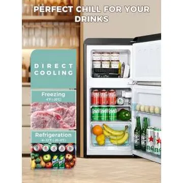 Anypro Retro Fridge with Freezer - 3.2 Cu.Ft Multi-Purpose