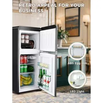 Anypro Retro Fridge with Freezer - 3.2 Cu.Ft Multi-Purpose