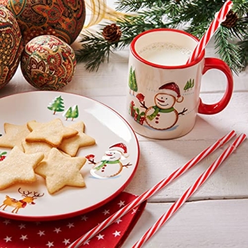 Reusable Red Striped Straws for Christmas Parties and More