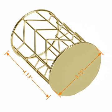 Yopay Elegant Golden Pencil Cups - Stylish Organizer Set