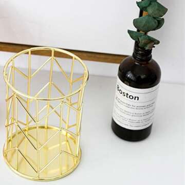 Yopay Elegant Golden Pencil Cups - Stylish Organizer Set