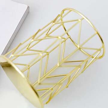 Yopay Elegant Golden Pencil Cups - Stylish Organizer Set