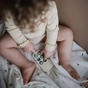 mushie Phone Press Toy in Cambridge Blue for Kids