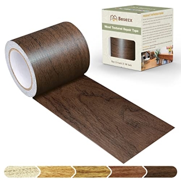 Besezx Wood Grain Repair Tape, 2.4" X180', Self Adhesive Wood Grain Repair Patch for Tables, Chairs,...