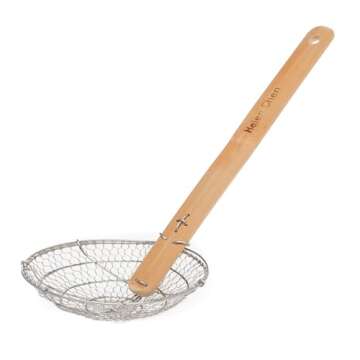 Helen’s Asian Kitchen Spider Strainer | 5-Inch Stainless Steel Wire Mesh Ladle with Sustainable Wo...