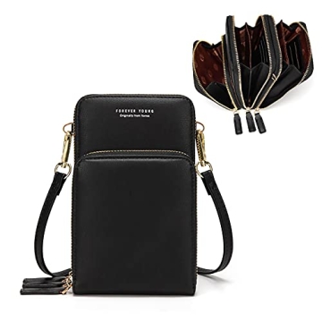 myfriday Small Crossbody Cell Phone Bag for Women, Mini Over Shoulder Handbag Purse with Credit Card Slots