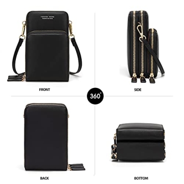 myfriday Small Crossbody Cell Phone Bag for Women, Mini Over Shoulder Handbag Purse with Credit Card Slots