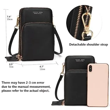 myfriday Small Crossbody Cell Phone Bag for Women, Mini Over Shoulder Handbag Purse with Credit Card Slots