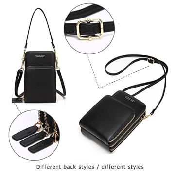 myfriday Small Crossbody Cell Phone Bag for Women, Mini Over Shoulder Handbag Purse with Credit Card Slots