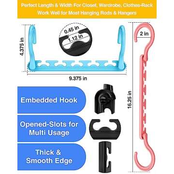 Hangers-Space-Saving-12 Pack - AMKUFO Closet-Organizer-and-Storage for Dorm-Room, Hanger-Organizer-S...