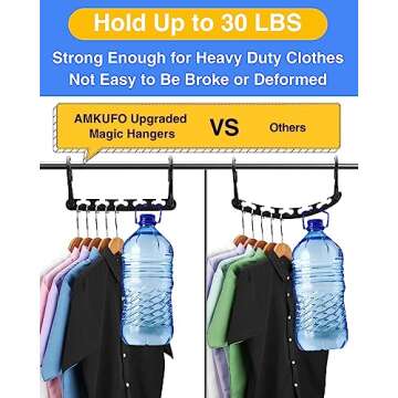 Hangers-Space-Saving-12 Pack - AMKUFO Closet-Organizer-and-Storage for Dorm-Room, Hanger-Organizer-Space-Saver-Hangers for Closet-Ogranization, Dorm-Room-Essentials-for-College-Students-Girls