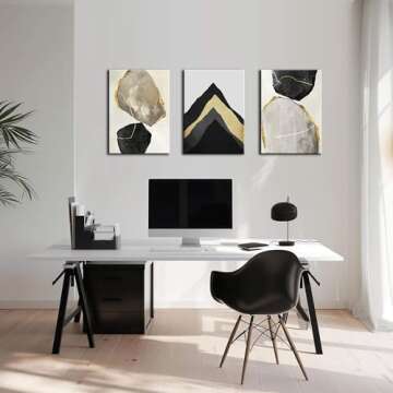 DVQ ART 12x16in Abstract Geometric Canvas Wall Art