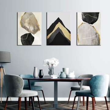 DVQ ART 12x16in Abstract Geometric Canvas Wall Art