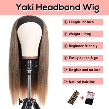 Kachanaa Kinky Straight Headband Wig for Black Women