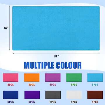 Kinlop 50 Pieces 30 x 14 Inch Large Bleach Proof Microfiber Salon Hair Towels Bulk Bleach Resistant ...