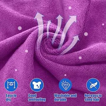 Kinlop 50 Pieces 30 x 14 Inch Large Bleach Proof Microfiber Salon Hair Towels Bulk Bleach Resistant Absorbent Hair Drying Stylist Towel for Hand Salon Spa Home Gym Yoga Bath Estheticians, 10 Colors