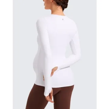 CRZ YOGA Soft Long Sleeve Maternity Top for Active Moms