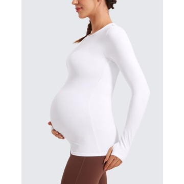 CRZ YOGA Soft Long Sleeve Maternity Top for Active Moms