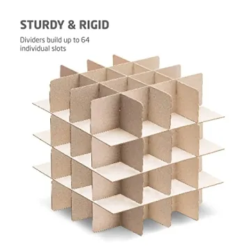 ZOBER Christmas Ornament Storage Box - Stores 64 Ornaments W/Dual Zippers - Non-Woven, Tear- Proof Christmas Ornament Storage Containers - 3 Inch Cube Compartments - Gray