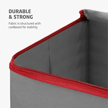 ZOBER Christmas Ornament Storage Box - Stores 64 Ornaments W/Dual Zippers - Non-Woven, Tear- Proof Christmas Ornament Storage Containers - 3 Inch Cube Compartments - Gray