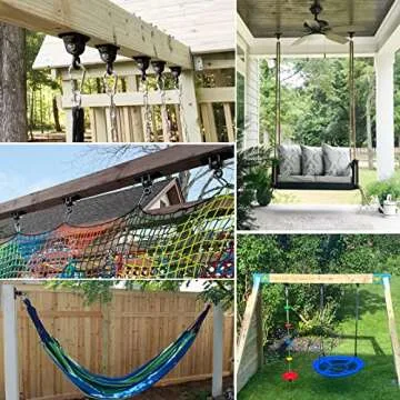 BETOOLL 2400 lb Capacity Heavy Duty Swing Hangers for Wooden Sets Playground Porch Indoor Outdoor & Hanging Snap Hooks Black of 2