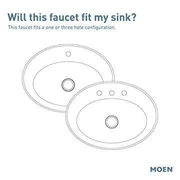 Moen Revyl Matte Black One-Handle Single Hole Modern Bathroom Sink Faucet with Optional Deckplate and Spring Loaded Drain Assembly, 84771BL