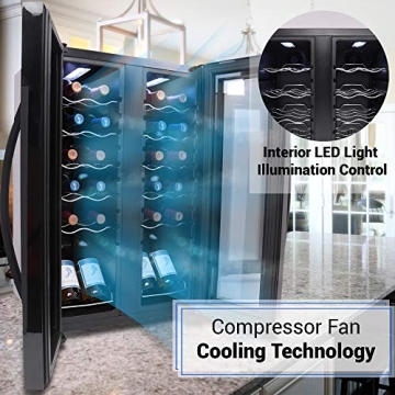 NutriChef PKCWC240 Stylish Wine Cooler for 24 Bottles