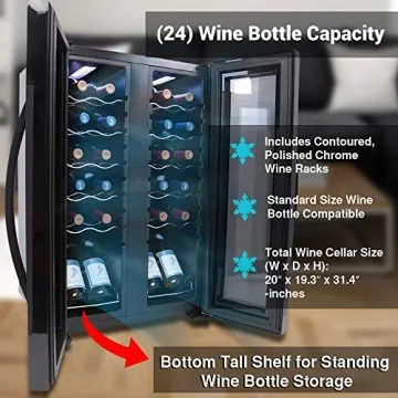 NutriChef PKCWC240 Stylish Wine Cooler for 24 Bottles