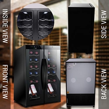 NutriChef PKCWC240 Stylish Wine Cooler for 24 Bottles