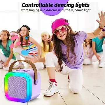 OUTUVAS Kids Karaoke Microphone Machine for 4-12 Years