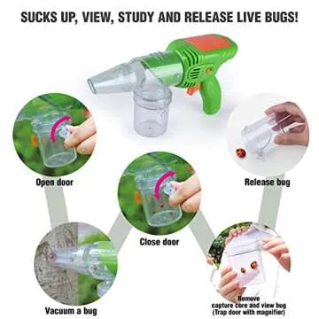 Bug Catcher Kit for Kids, Outdoor Explorer Toys for Kids Ages 4-6 6-8, Bug Vacuum Catcher Gun, Critter Keeper Habitat, Live Insect Terrarium Kit, Observation Cup, Tweezers, Gift for 4 5 6 7 8+ Boys